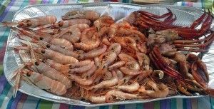 Mariscos típicos de la zona.