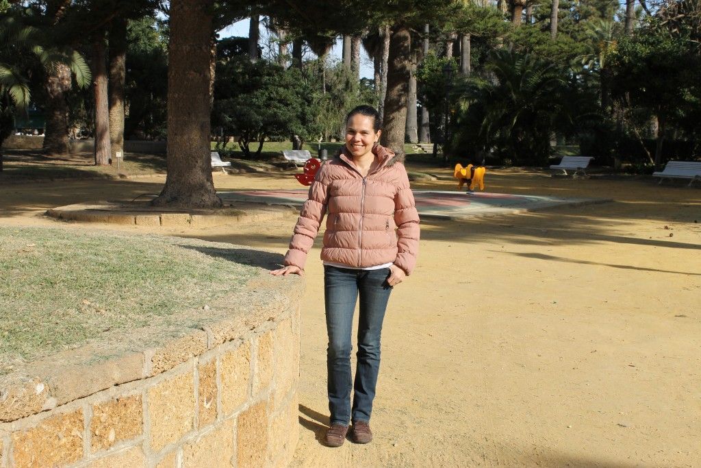 Astrid Bibiana Rodríguez en el Parque Genovés de Cádiz.