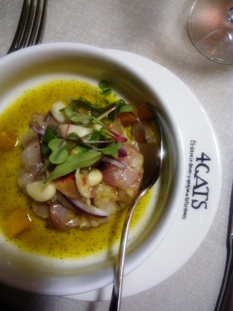 Ceviche de corvina de Els quatre gats.